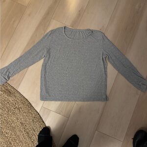 Gray ribbed cozy earth long sleeve